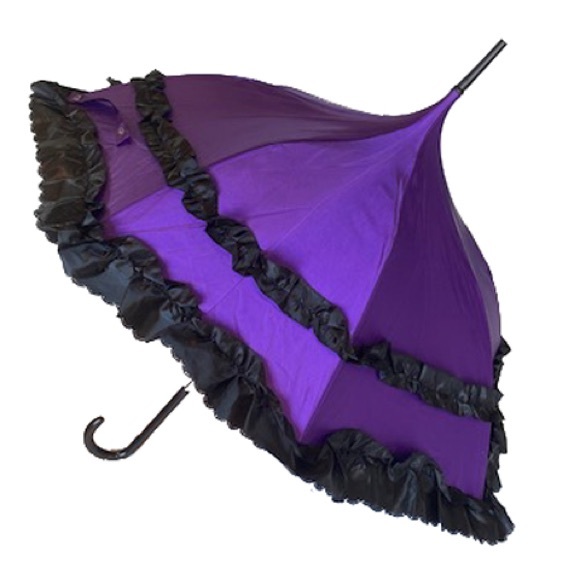 COPY - COPY - PURPLE DELUXE- AUTOMATIC SATIN Umbrella/Parasol - Picture 3 of 4